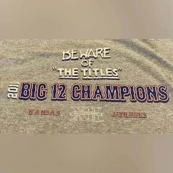 Kansas Jayhawks 2011 Big 12 Champs Short Sleeve size 2XL color Grey - Picture 4 of 4